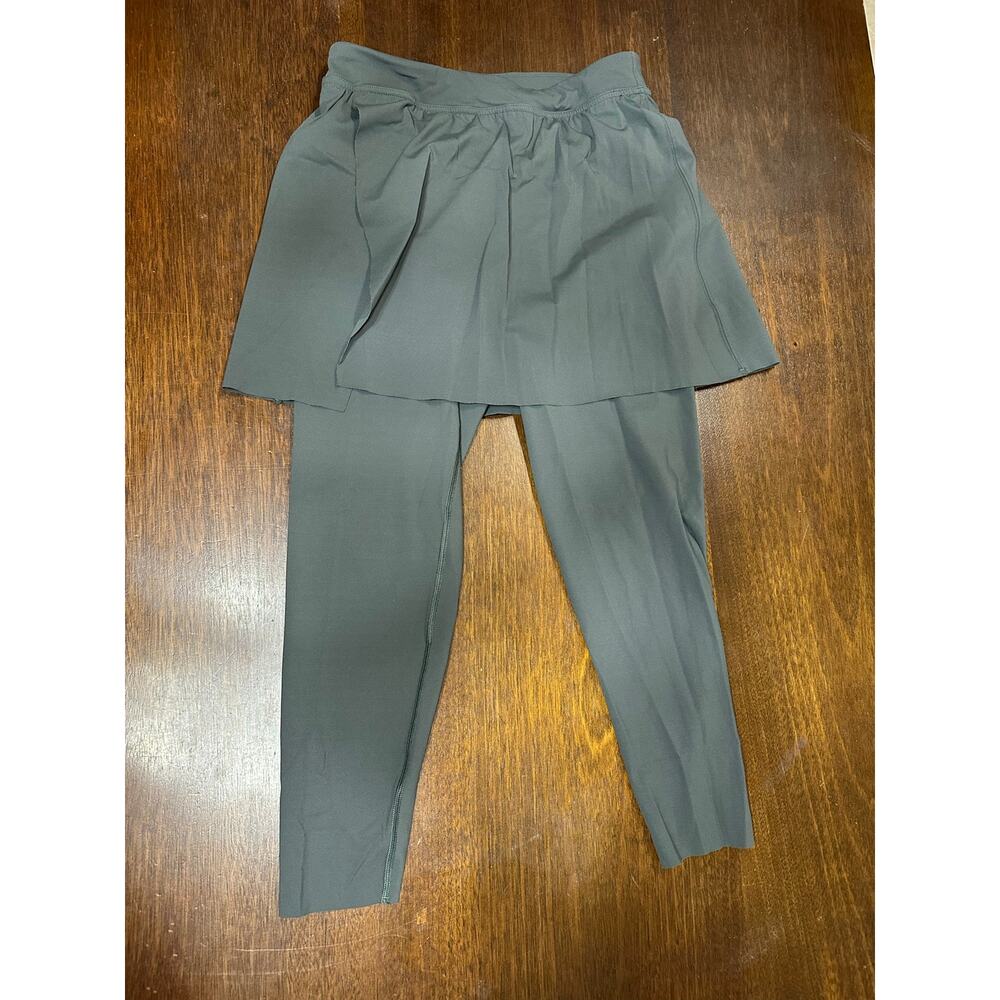 Spanx Booty Boost Skort Legging Women Large Green Pickleball Tennis Athleisure